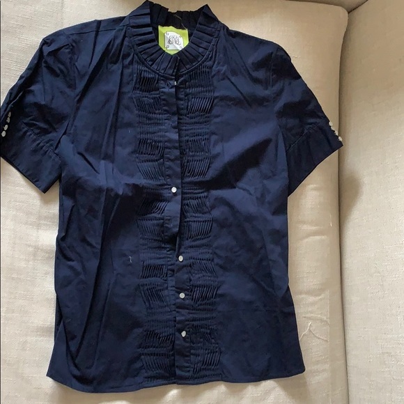 Elizabeth McKay Navy Blouse PRICE CUT - Picture 1 of 4
